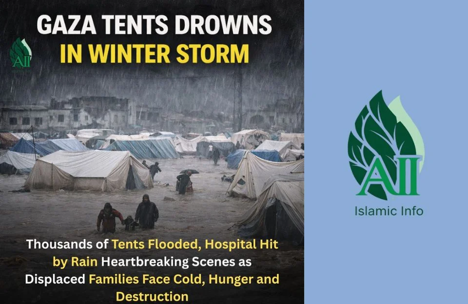 Winter Storm Floods Gaza tents and Hospitals
